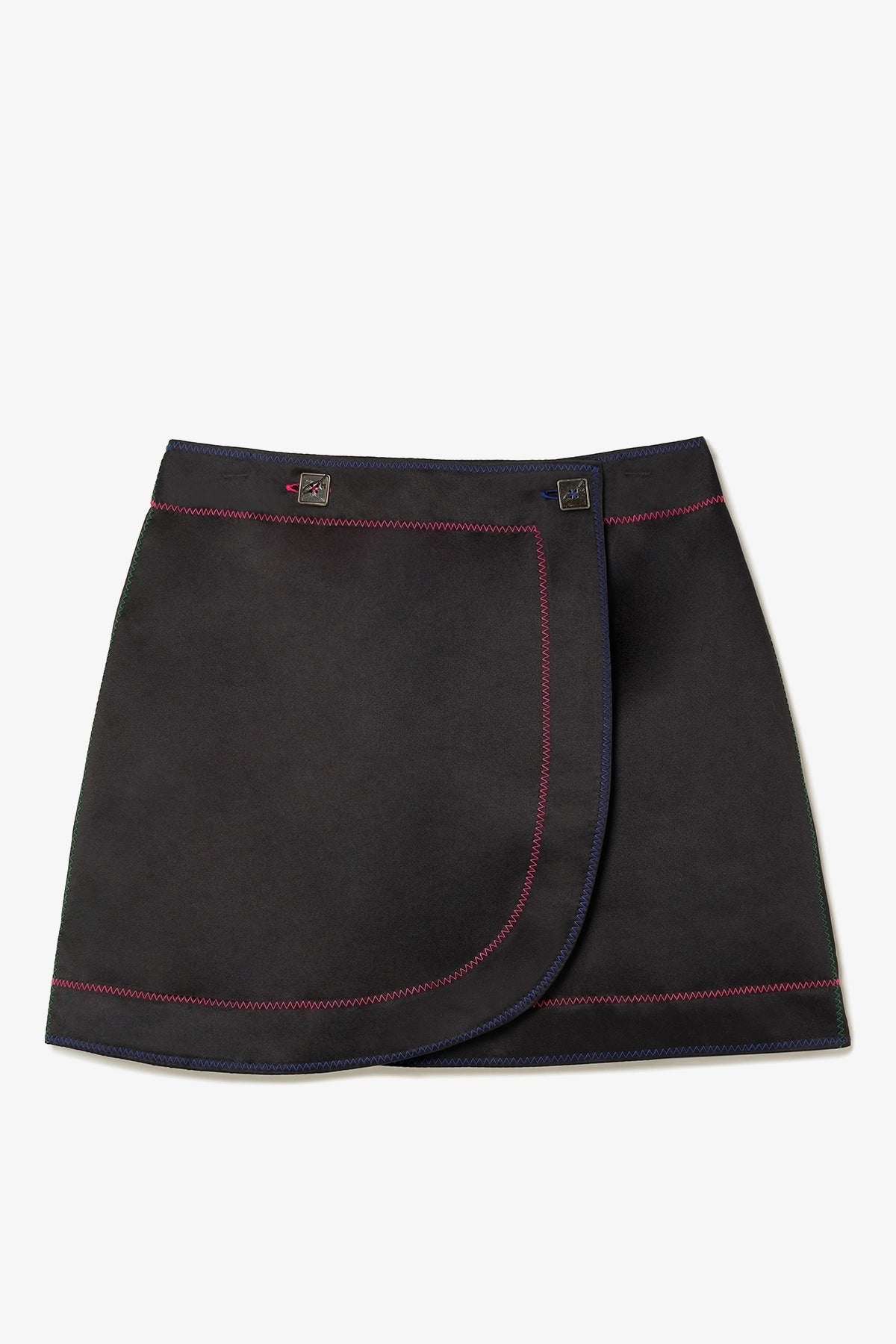 Marina Mini Skirt In Black Satin - Larroude