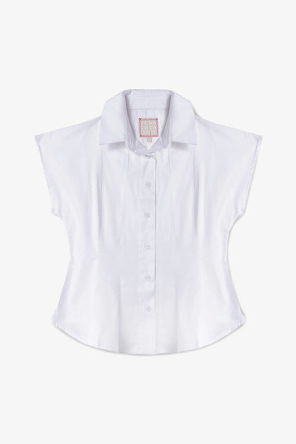 Jules Shirt White Percale - Larroude