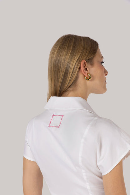 Jules Shirt White Percale - Larroude
