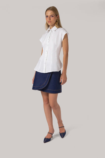 Jules Shirt White Percale - Larroude