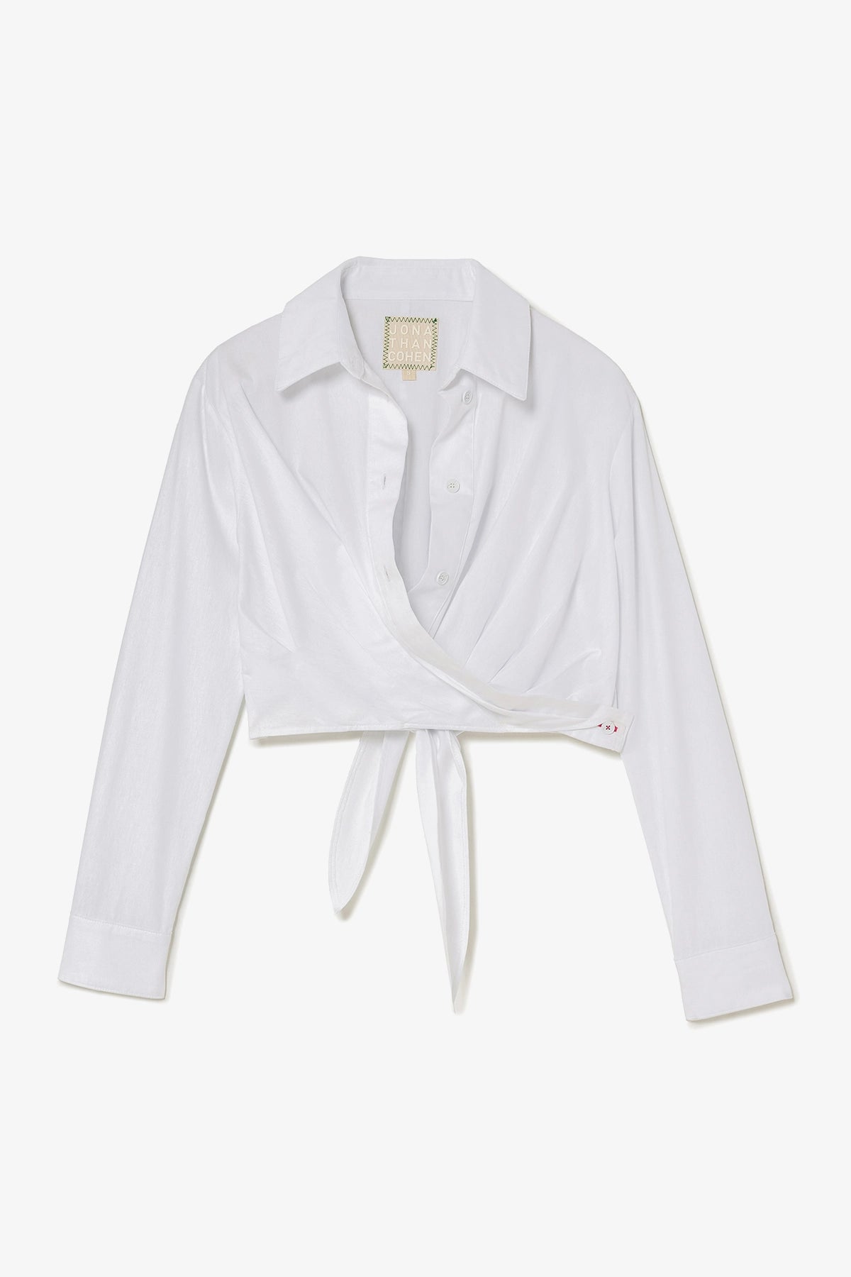 Rose Wrap Top In White Cotton - Larroude