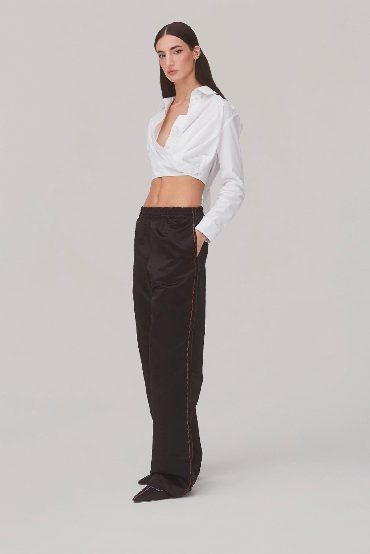 Rose Wrap Top In White Cotton - Larroude