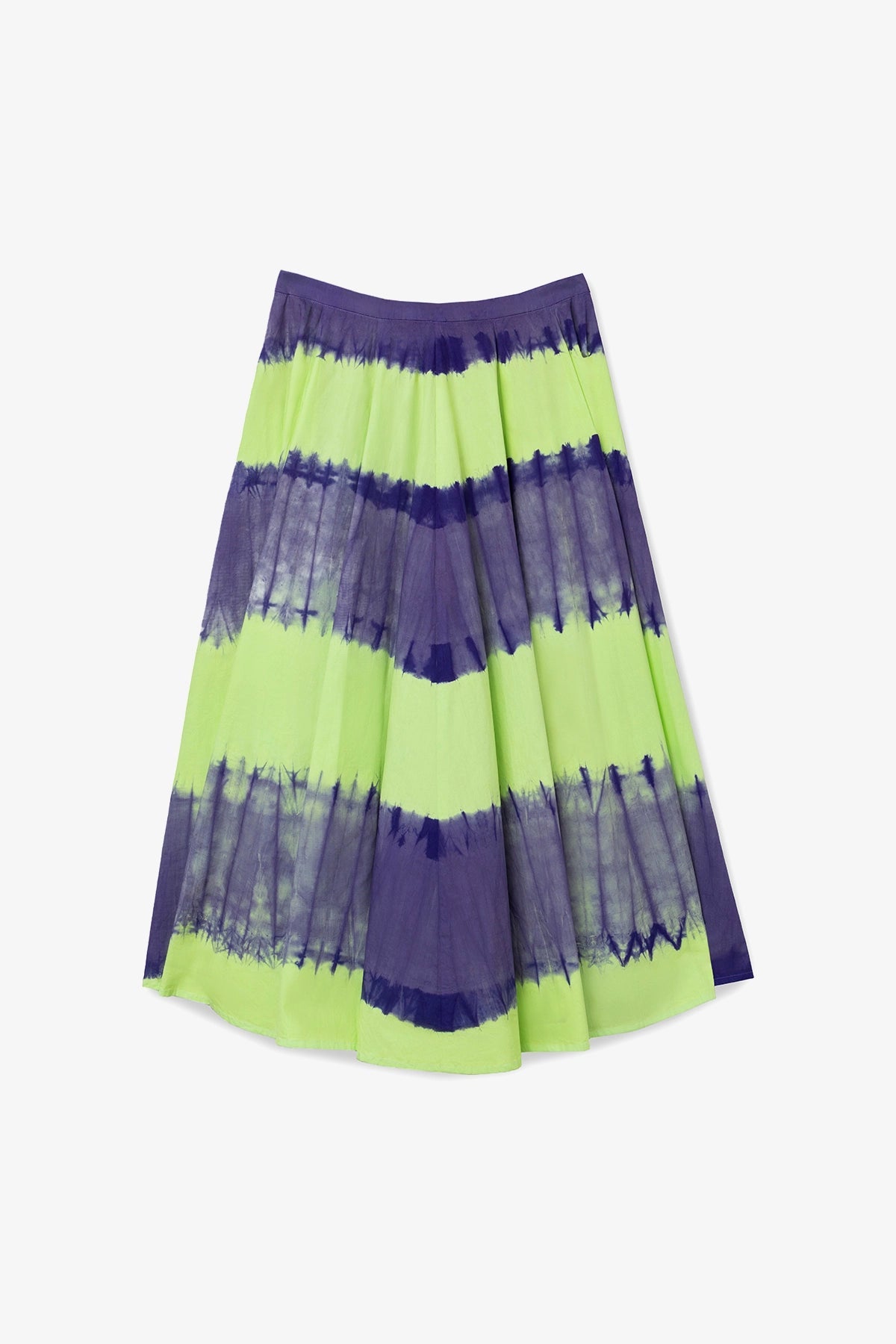 Sharon Skirt Purple and Green Tie Dye Cotton - Larroude