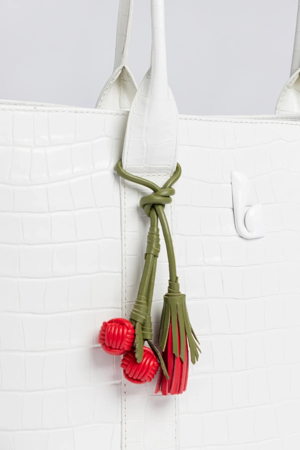 City Tote Bag White Croco Leather - Larroude