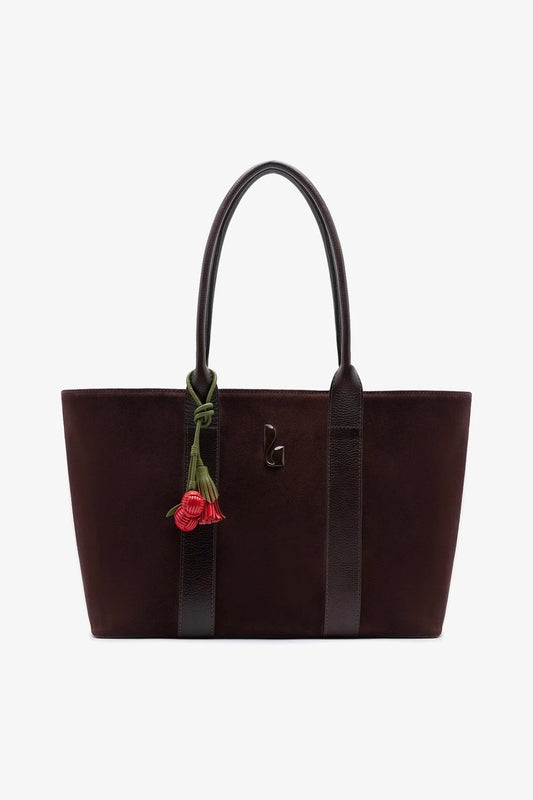 City Tote Bag Brown Suede - Larroude