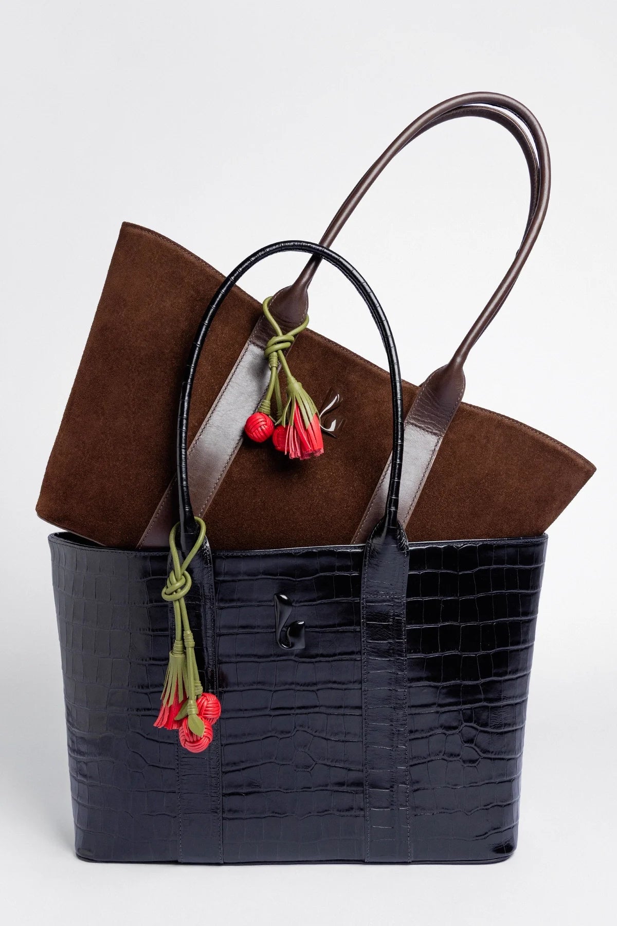 City Tote Bag Brown Suede - Larroude