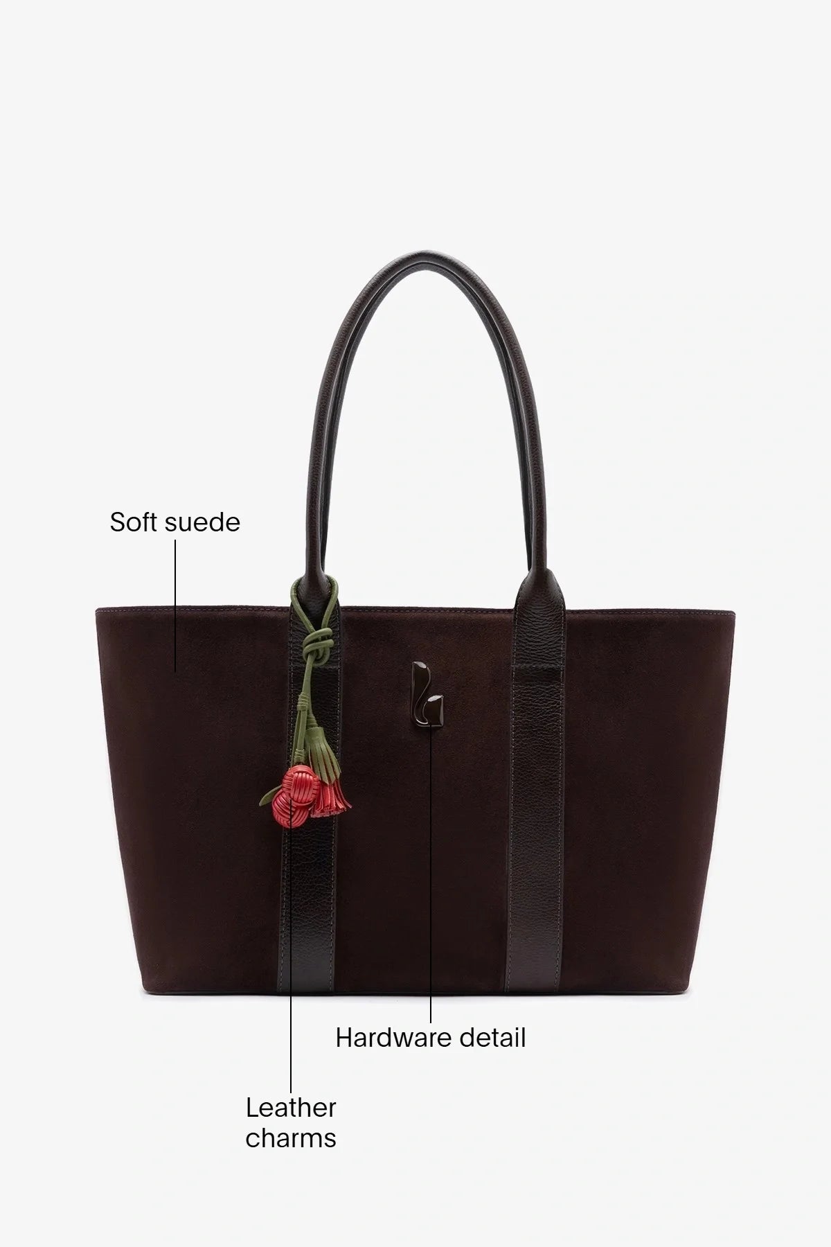 City Tote Bag Brown Suede - Larroude