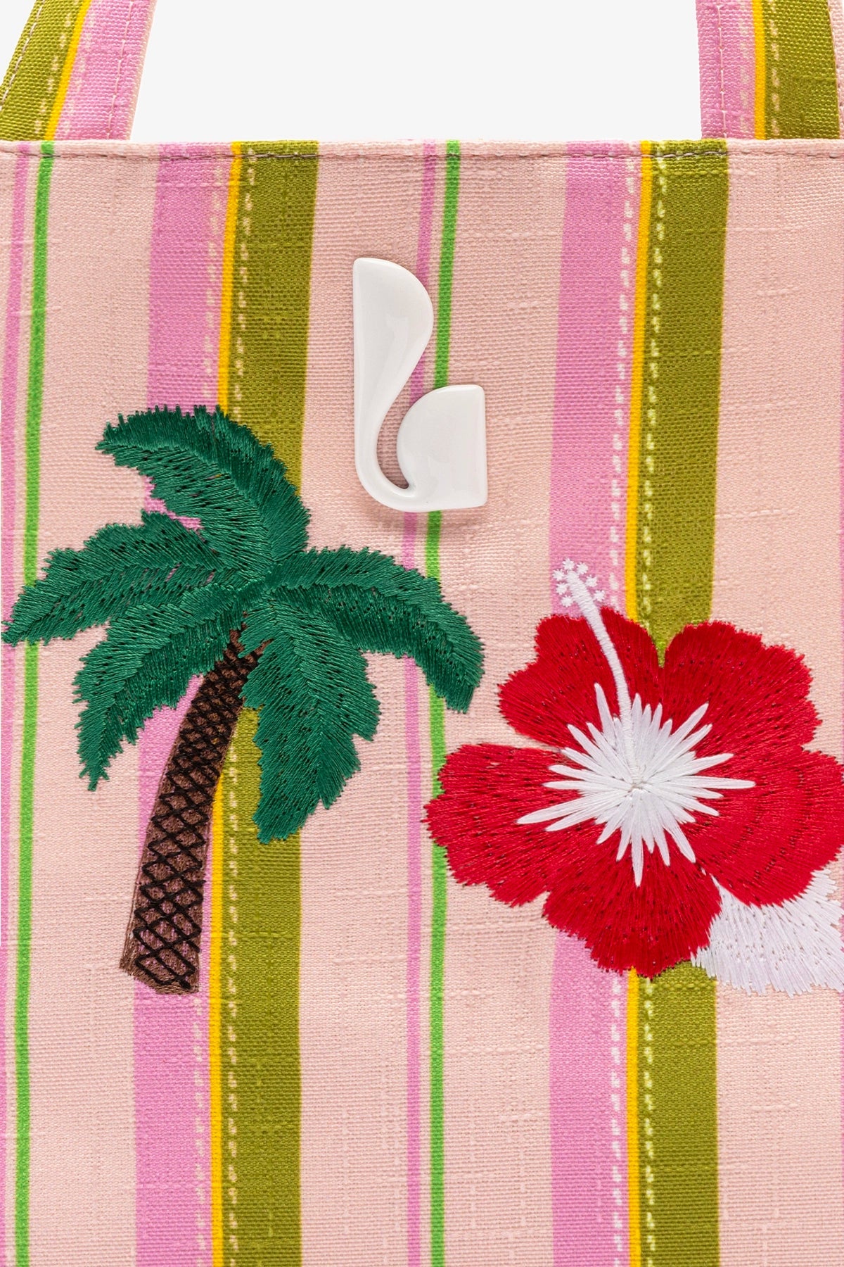 Poppy Mini Tote Bag In Tulip And Emerald Raffia - Larroude