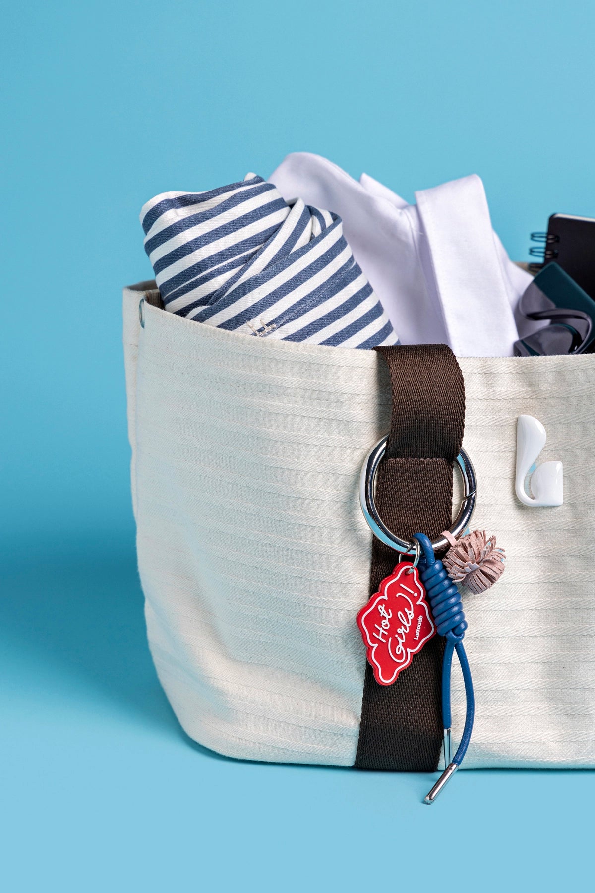 Americana Tote Bag In Ivory Awning Stripe - Larroude