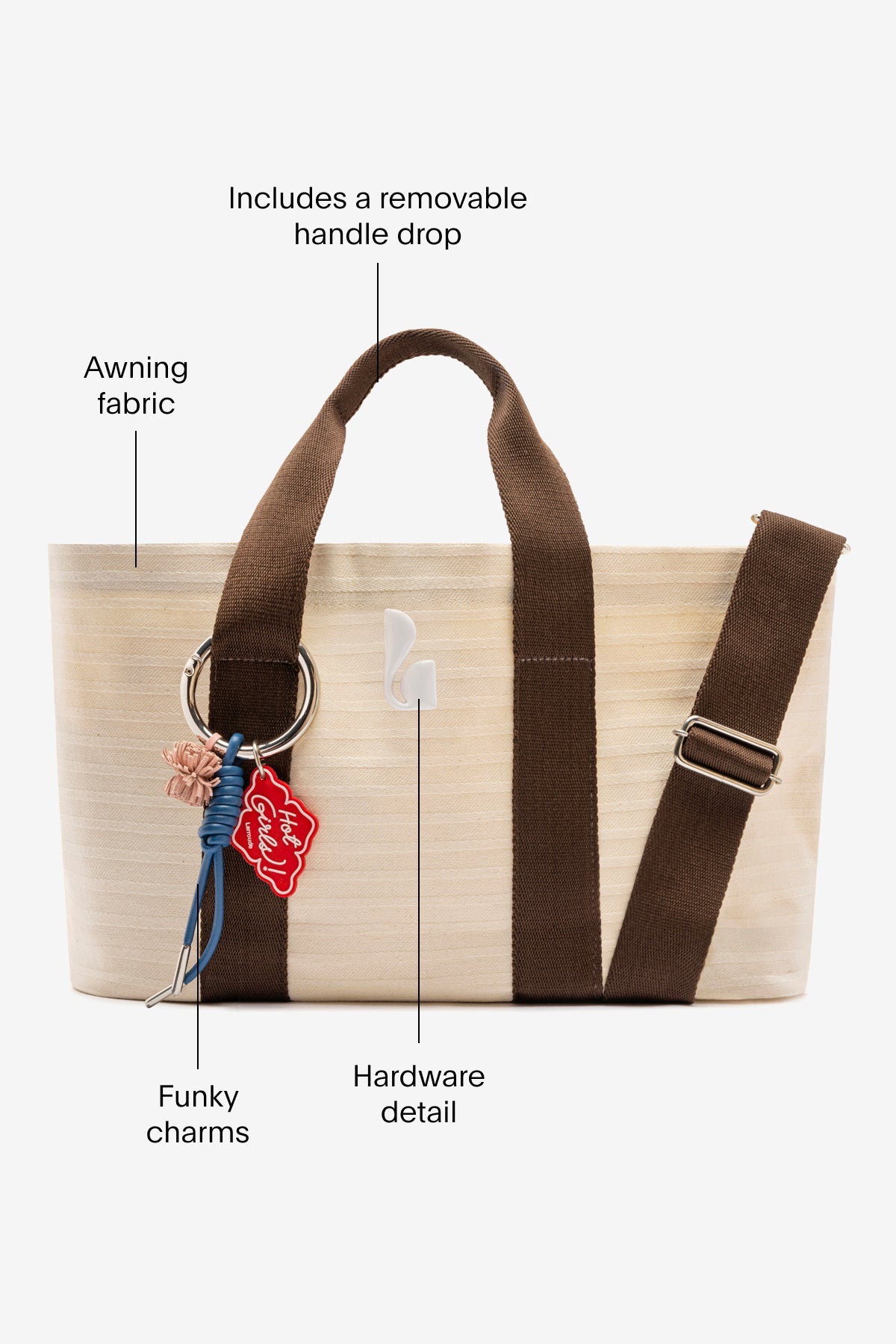 Americana Tote Bag In Ivory Awning Stripe - Larroude