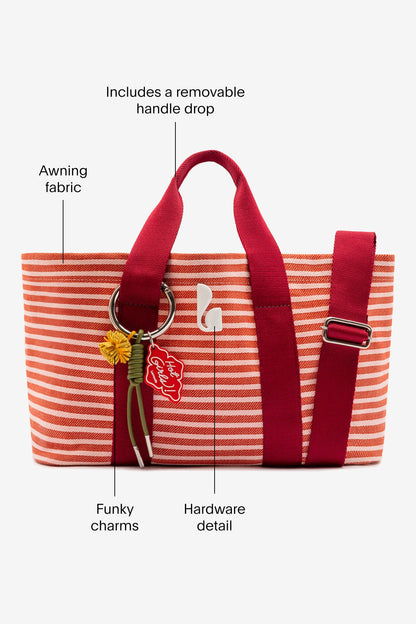 Americana Tote Bag In Tulip Awning Stripe - Larroude