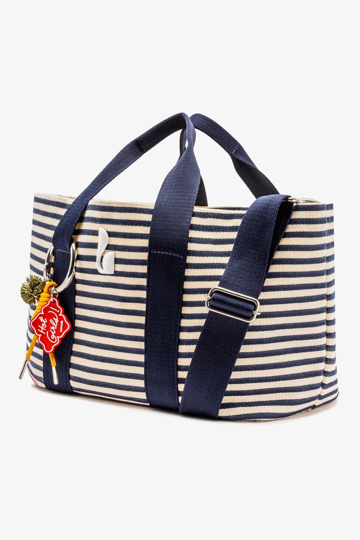 Americana Tote Bag In Indigo And Natural Awning Stripe - Larroude