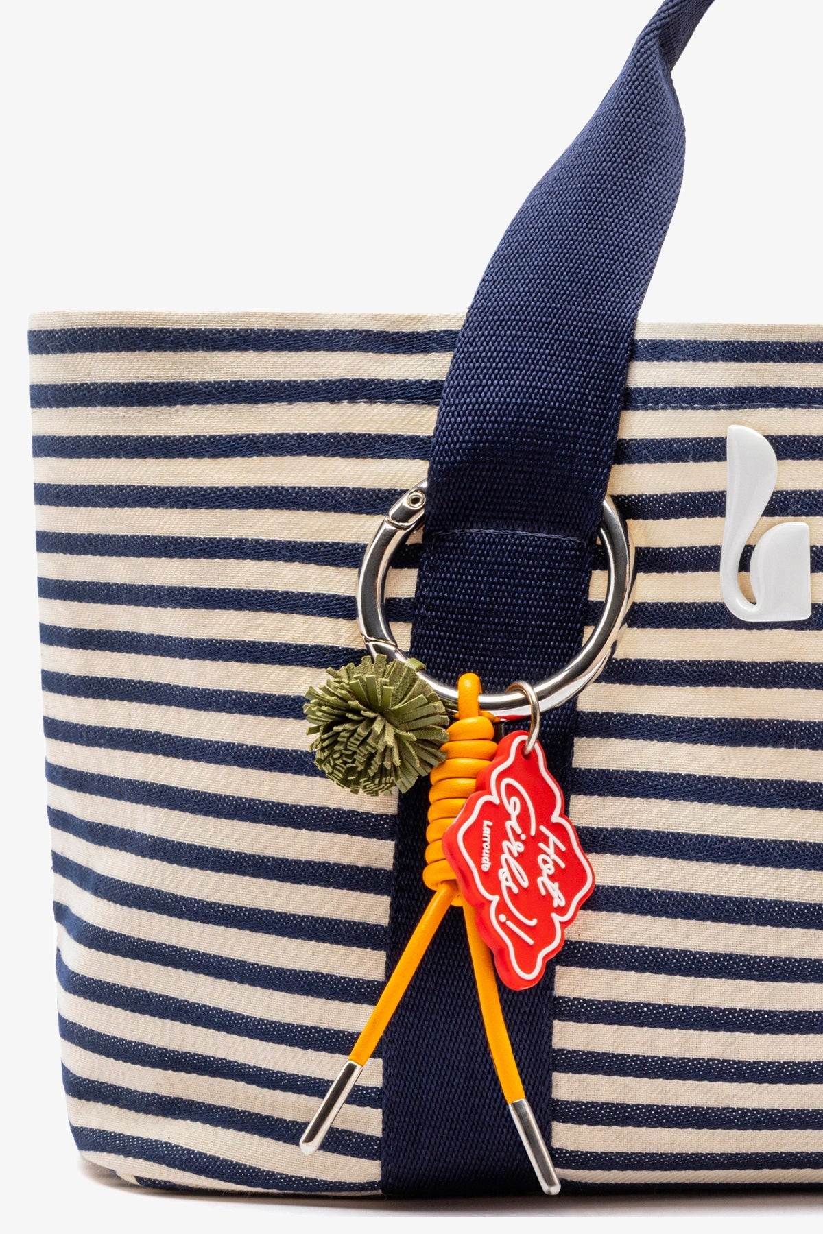 Americana Tote Bag In Indigo And Natural Awning Stripe - Larroude