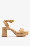 Natural Raffia and Beige Leather
