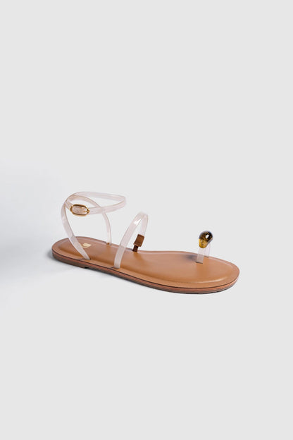 Biarritz Jelly Flat Sandal In Ivory Vinyl - Larroude