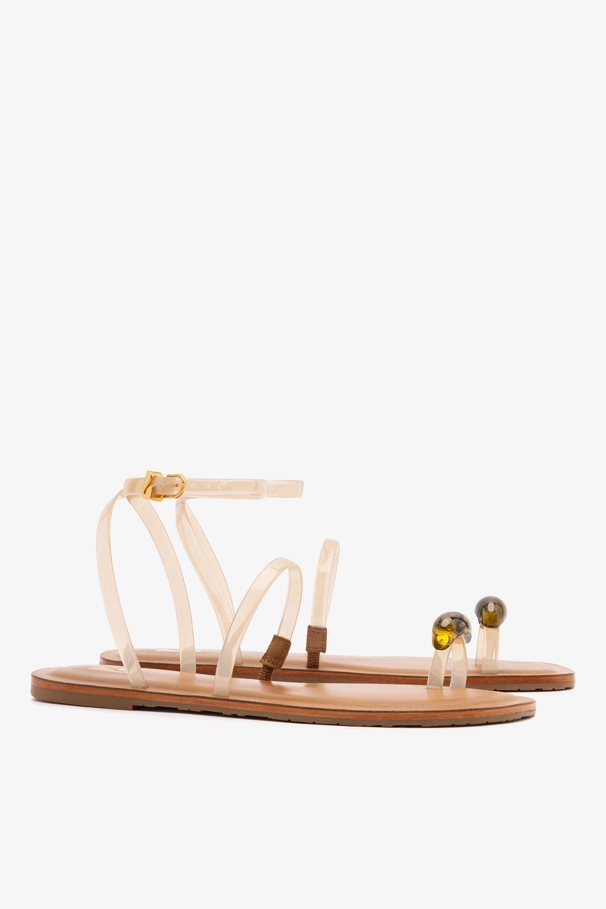 Biarritz Jelly Flat Sandal In Ivory Vinyl - Larroude