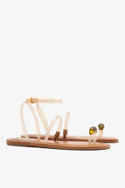 Biarritz Jelly Flat Sandal In Ivory Vinyl - Larroude