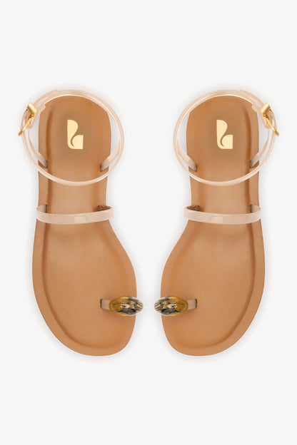 Biarritz Jelly Flat Sandal In Ivory Vinyl - Larroude