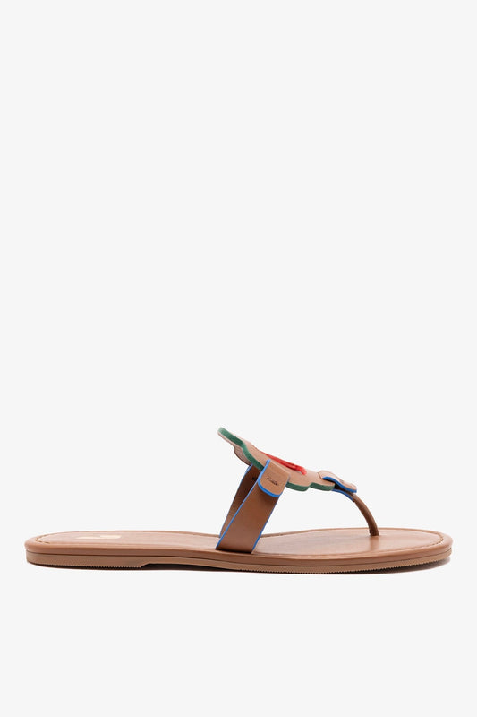 Margherita Thong Sandal In Caramel Leather - Larroude
