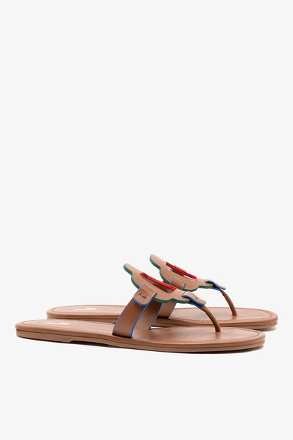 Margherita Thong Sandal In Caramel Leather - Larroude