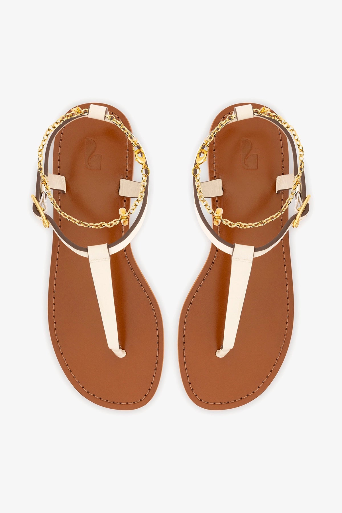 Gipsy Sandal In Ivory Vegetale Leather - Larroude