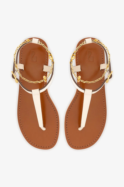 Gipsy Sandal In Ivory Vegetale Leather - Larroude