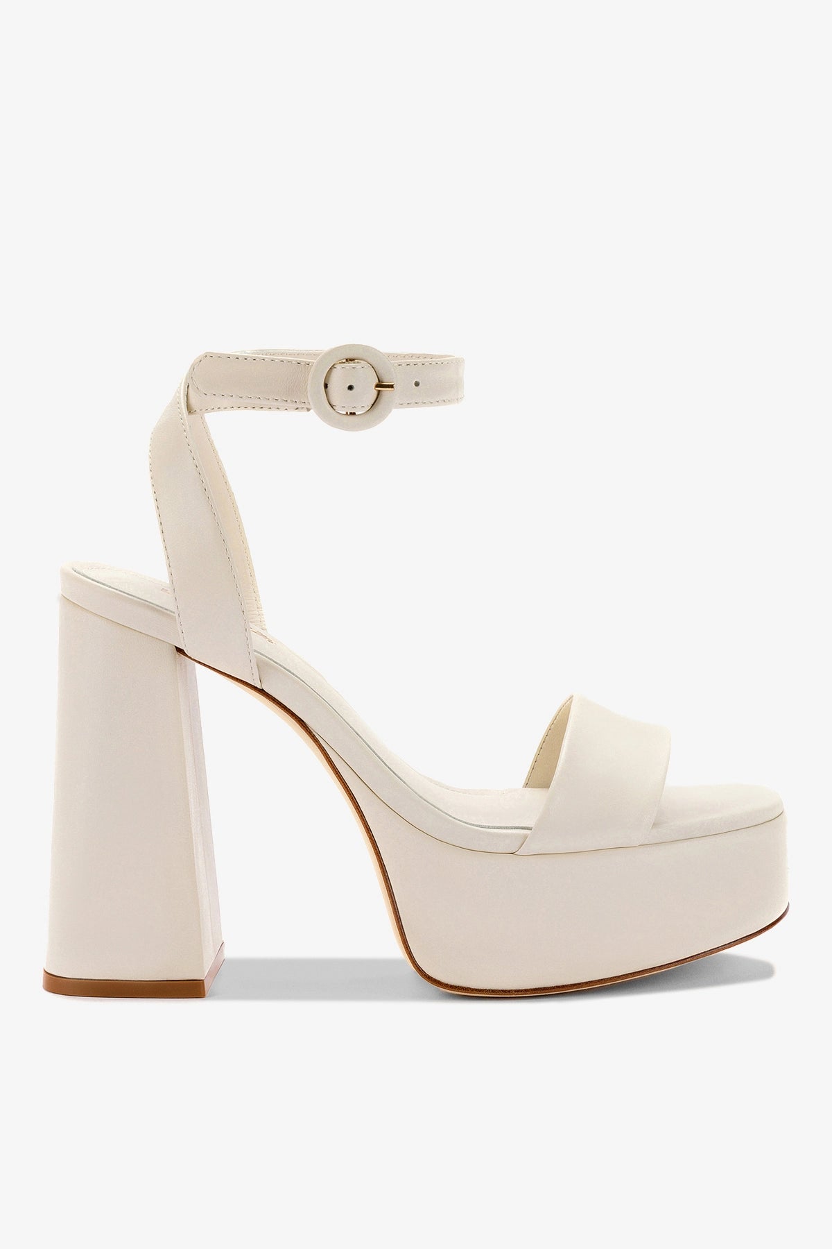 Dolly Sandal In Ivory Leather - Larroude