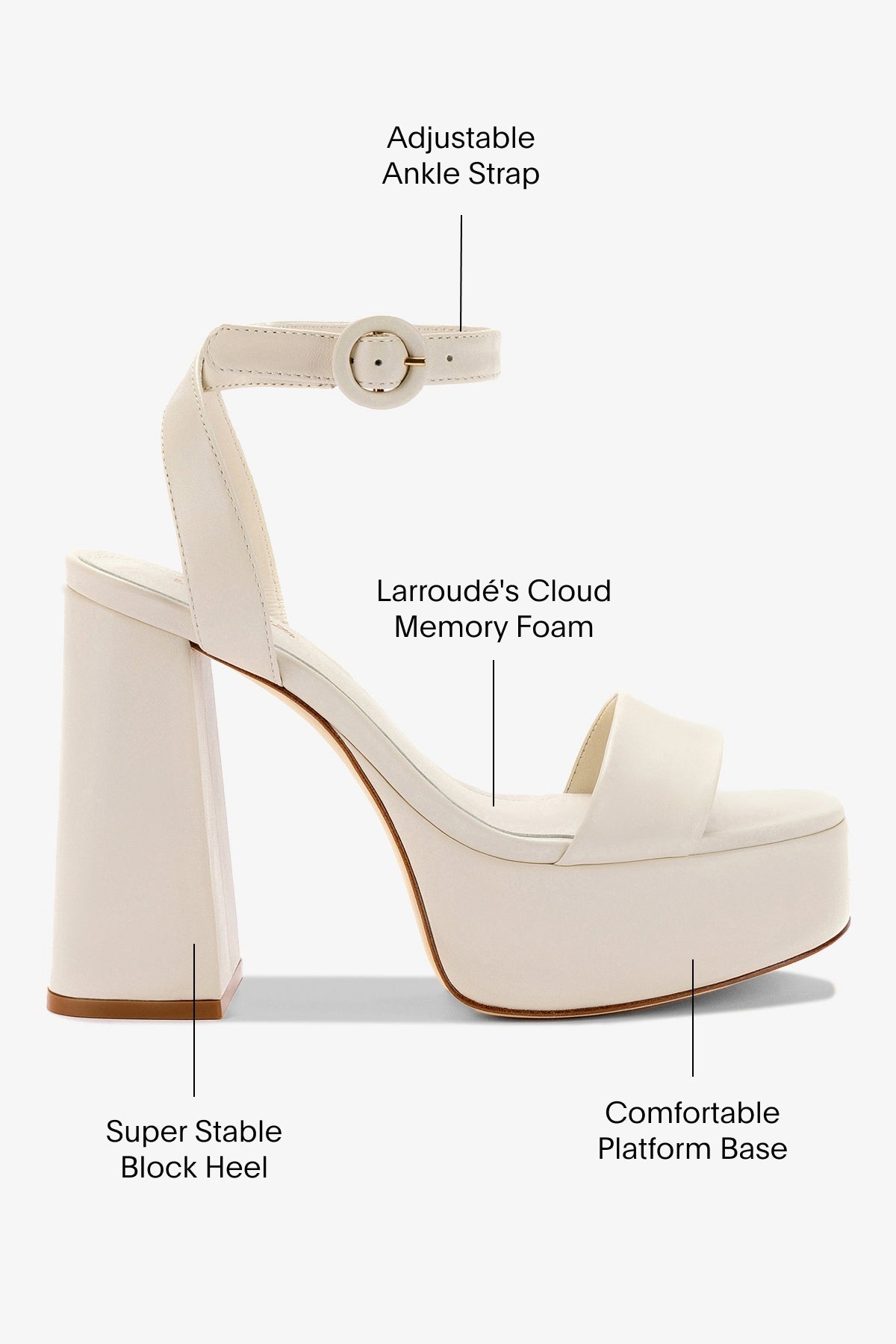 Dolly Sandal In Ivory Leather - Larroude