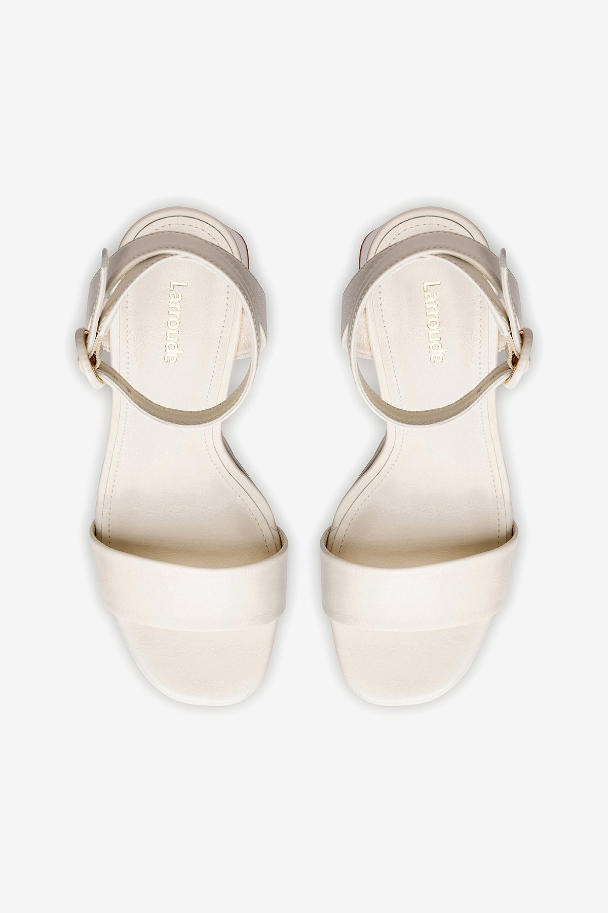 Dolly Sandal In Ivory Leather - Larroude