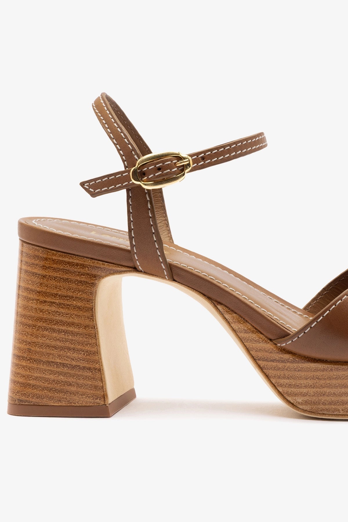 Bianca Low Sandal Caramel Leather - Larroude