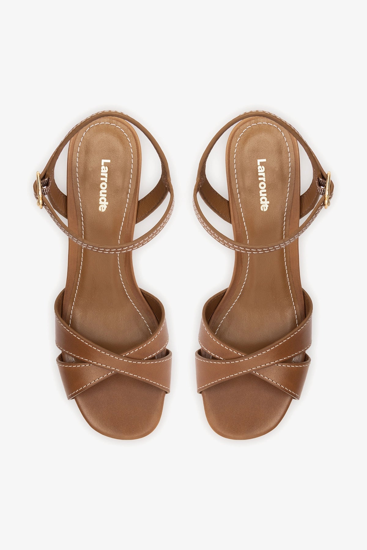 Bianca Low Sandal Caramel Leather - Larroude