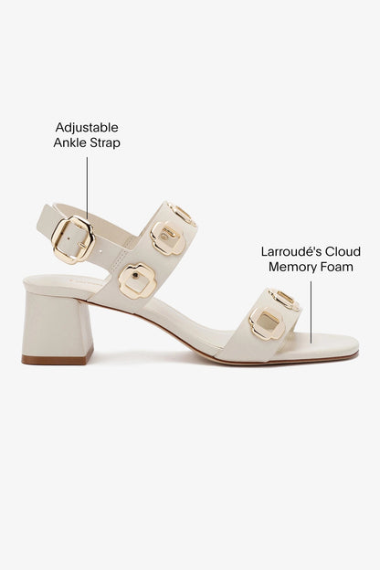 Milan Sandal In Ivory Leather - Larroude