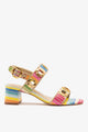 Rainbow Raffia and Beige Leather