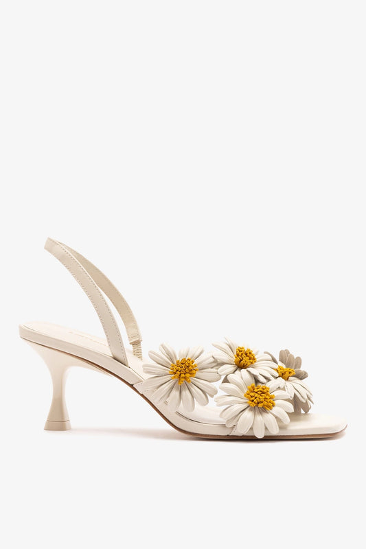 Fiore Sandal Ivory Leather - Larroude