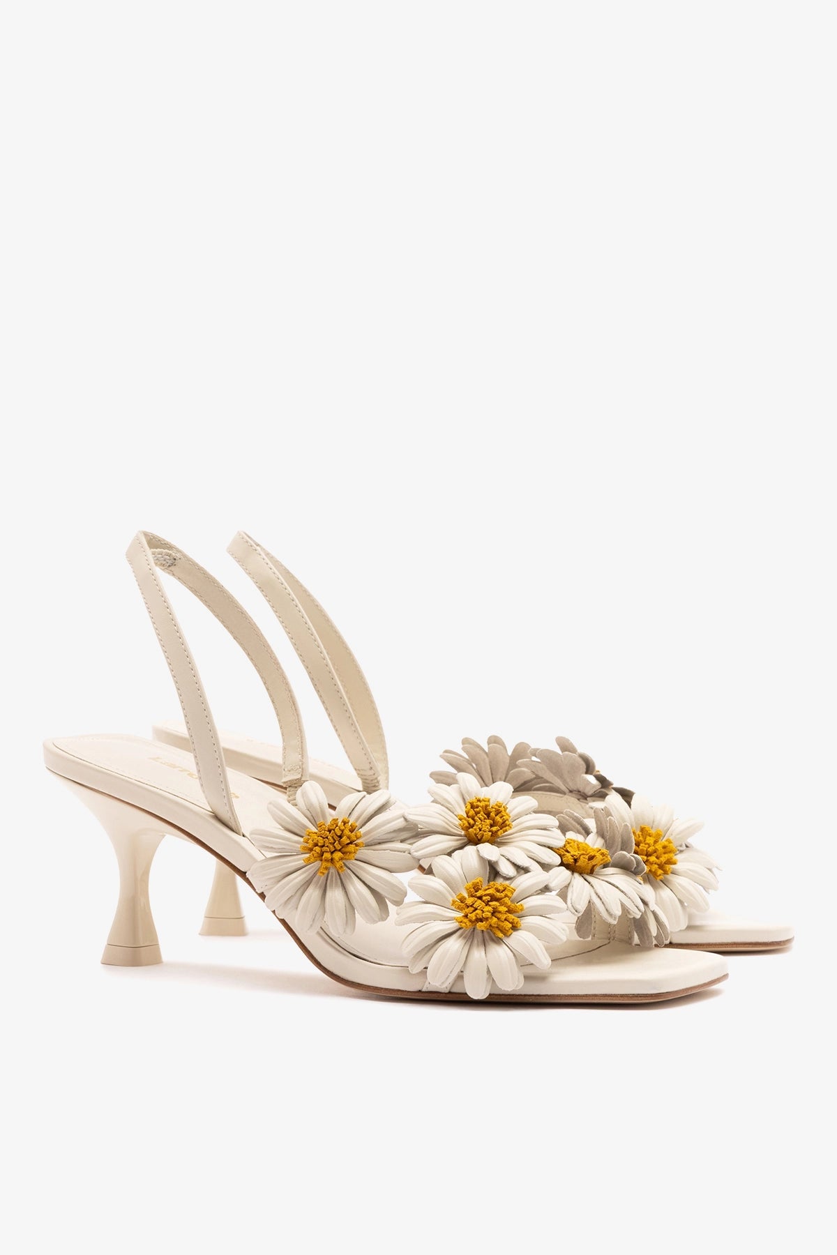 Fiore Sandal Ivory Leather - Larroude