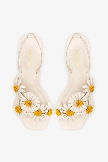 Fiore Sandal Ivory Leather - Larroude