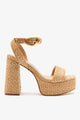 Beige Leather and Natural Raffia