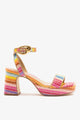 Rainbow Raffia and Beige Leather