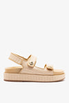 Natural Beach Raffia and Beige Leather