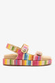 Rainbow Raffia and Beige Leather