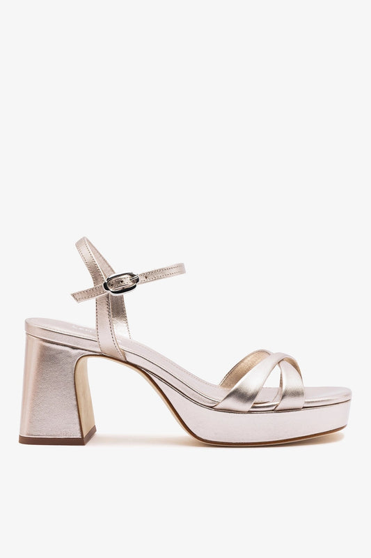 Bianca Low Sandal Champagne Leather - Larroude