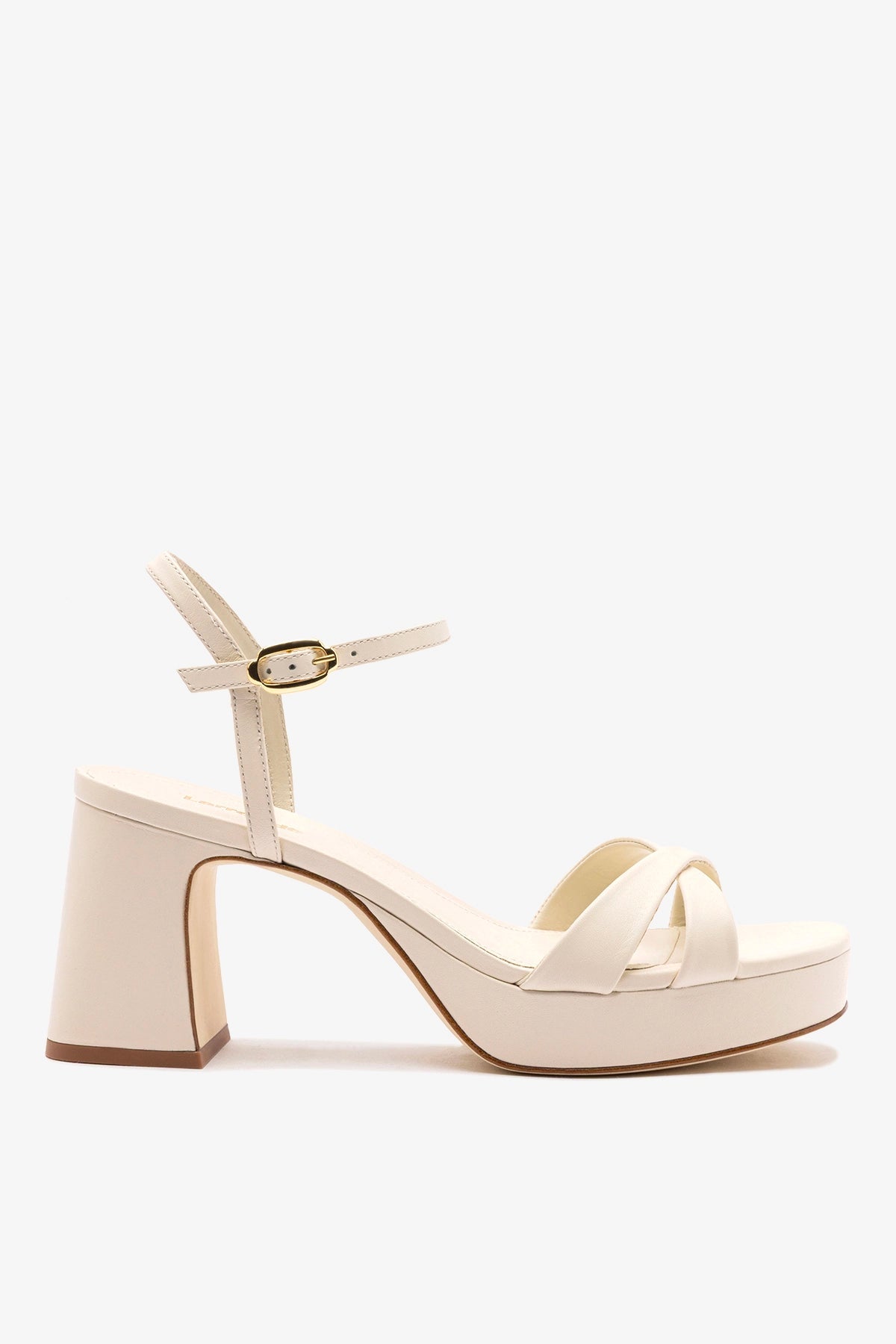 Bianca Low Sandal In Ivory Leather - Larroude