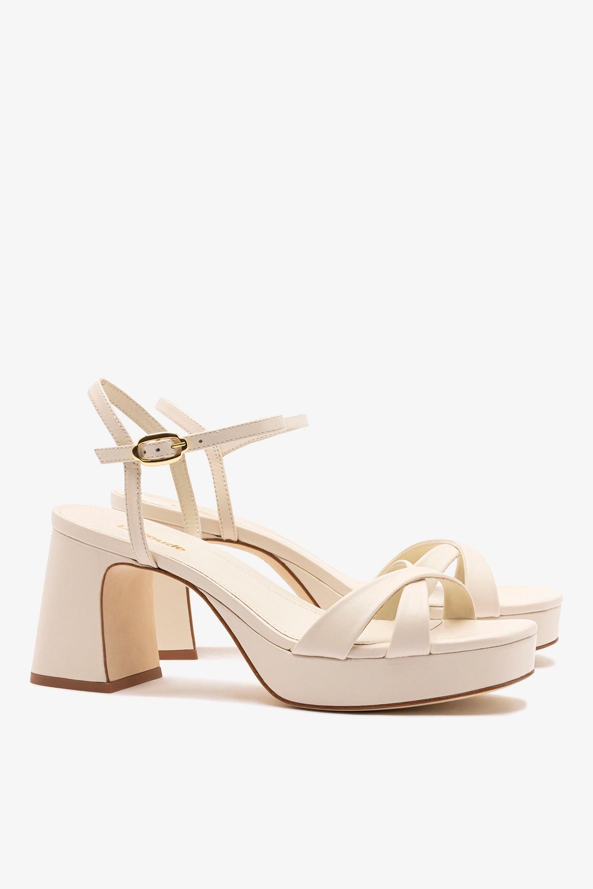 Bianca Low Sandal In Ivory Leather - Larroude