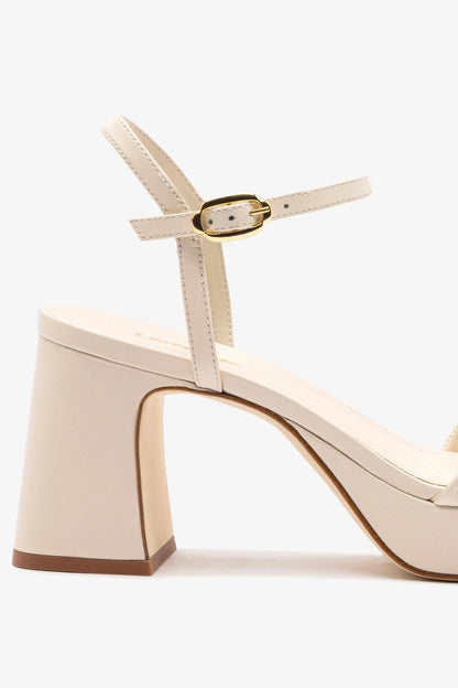Bianca Low Sandal In Ivory Leather - Larroude