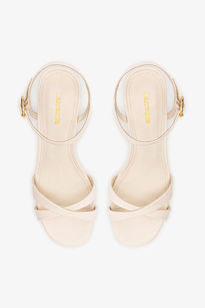 Bianca Low Sandal In Ivory Leather - Larroude