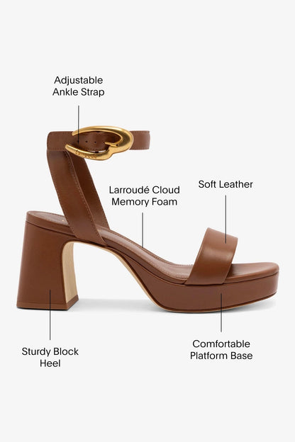 Dolly Verona Low Sandal In Caramel Leather - Larroude
