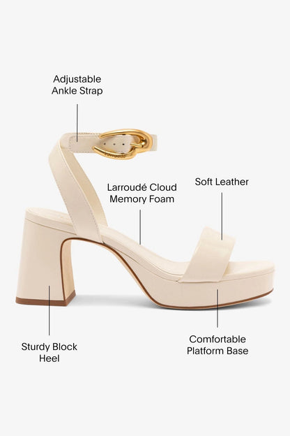 Dolly Verona Low Sandal In Ivory Leather - Larroude