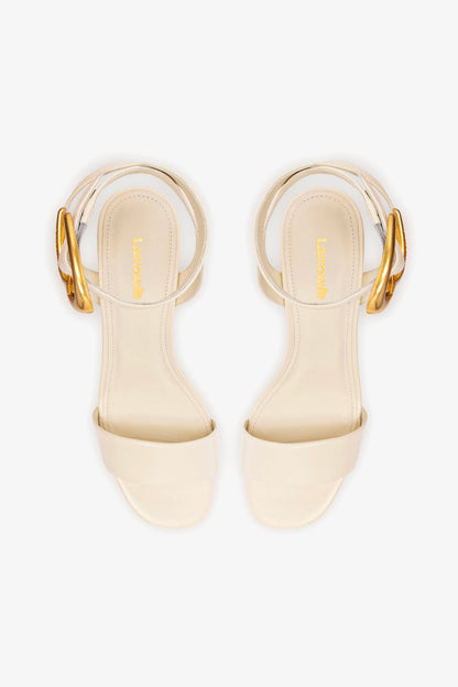 Dolly Verona Low Sandal In Ivory Leather - Larroude