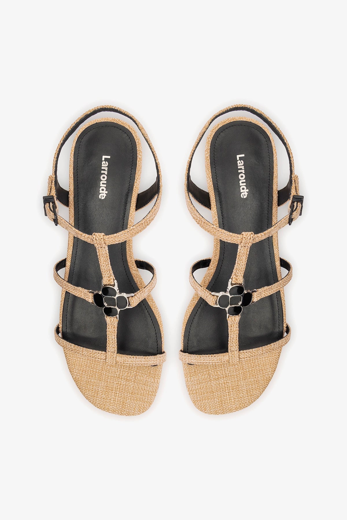 Hana Flat Sandal Beige Raffia - Larroude