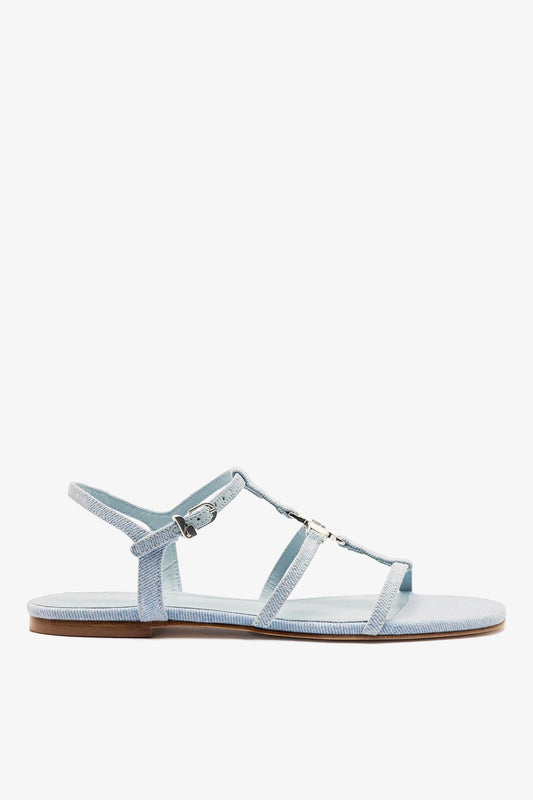 Hana Flat Sandal Maya Denim - Larroude